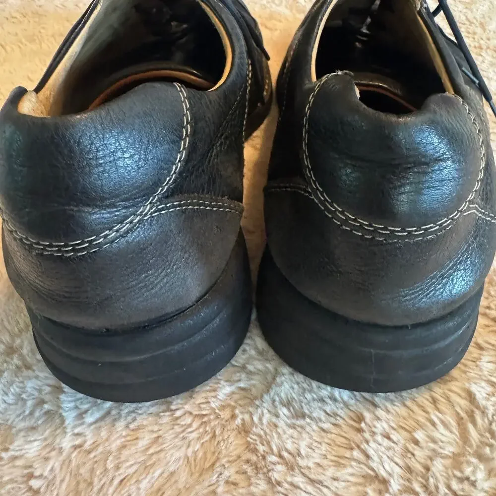Johnston Murphy Shuler Bicycle shoes Oxford Mens 10.5 M Black Pebbled Leather